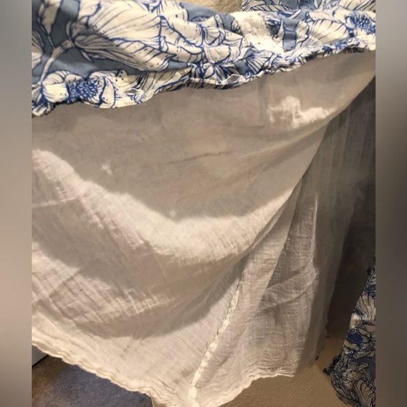 Olivia James The Label Blue White Floral Tiered Ruffle Maxi Dress Size S - Picture 5 of 7